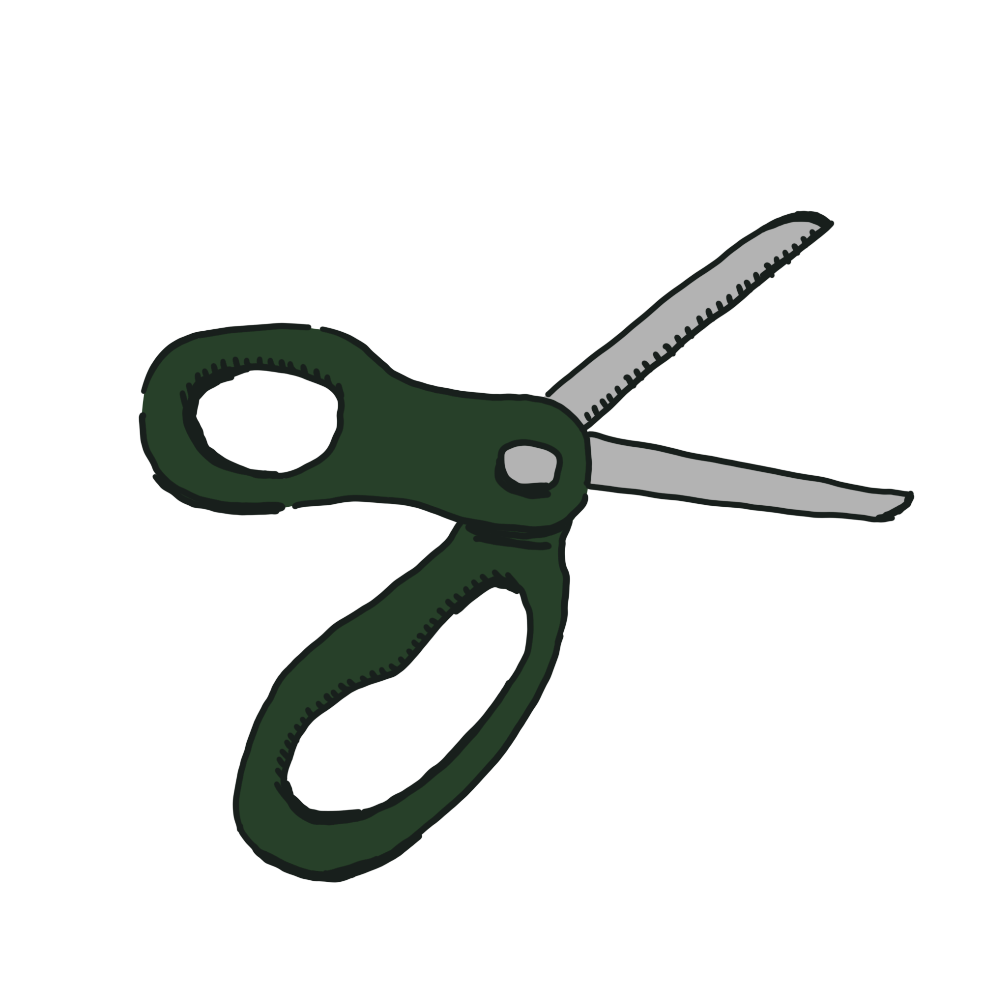 Drawing of green scissors